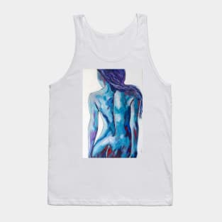 Abstract Nude in Teals and Blues Tank Top